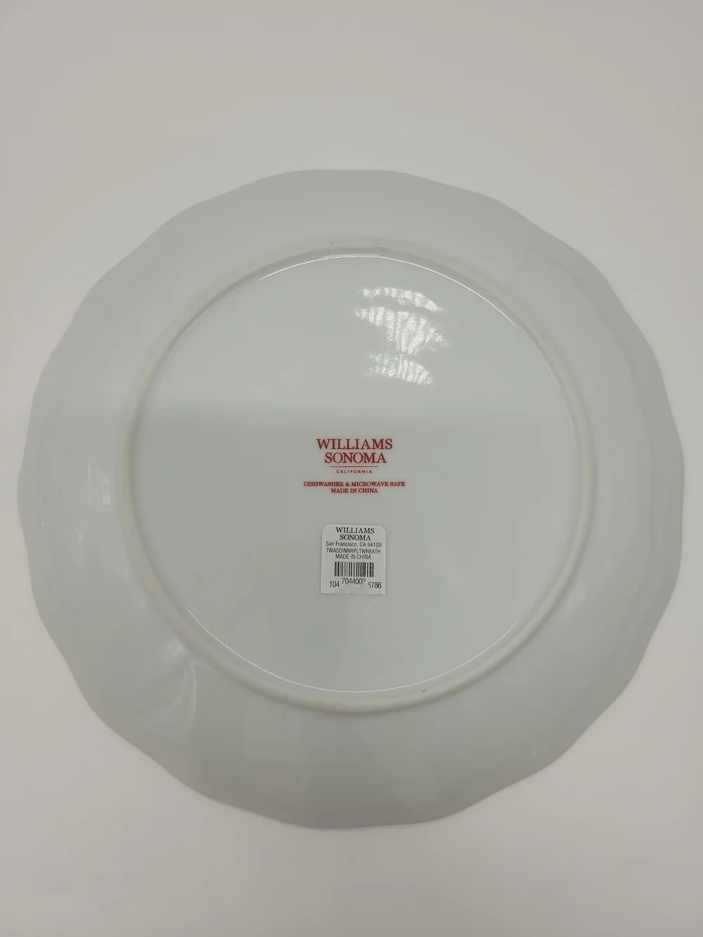 Williams Sonoma Twas The Night Before Christmas Holiday Wreath Plate NEW FLAW